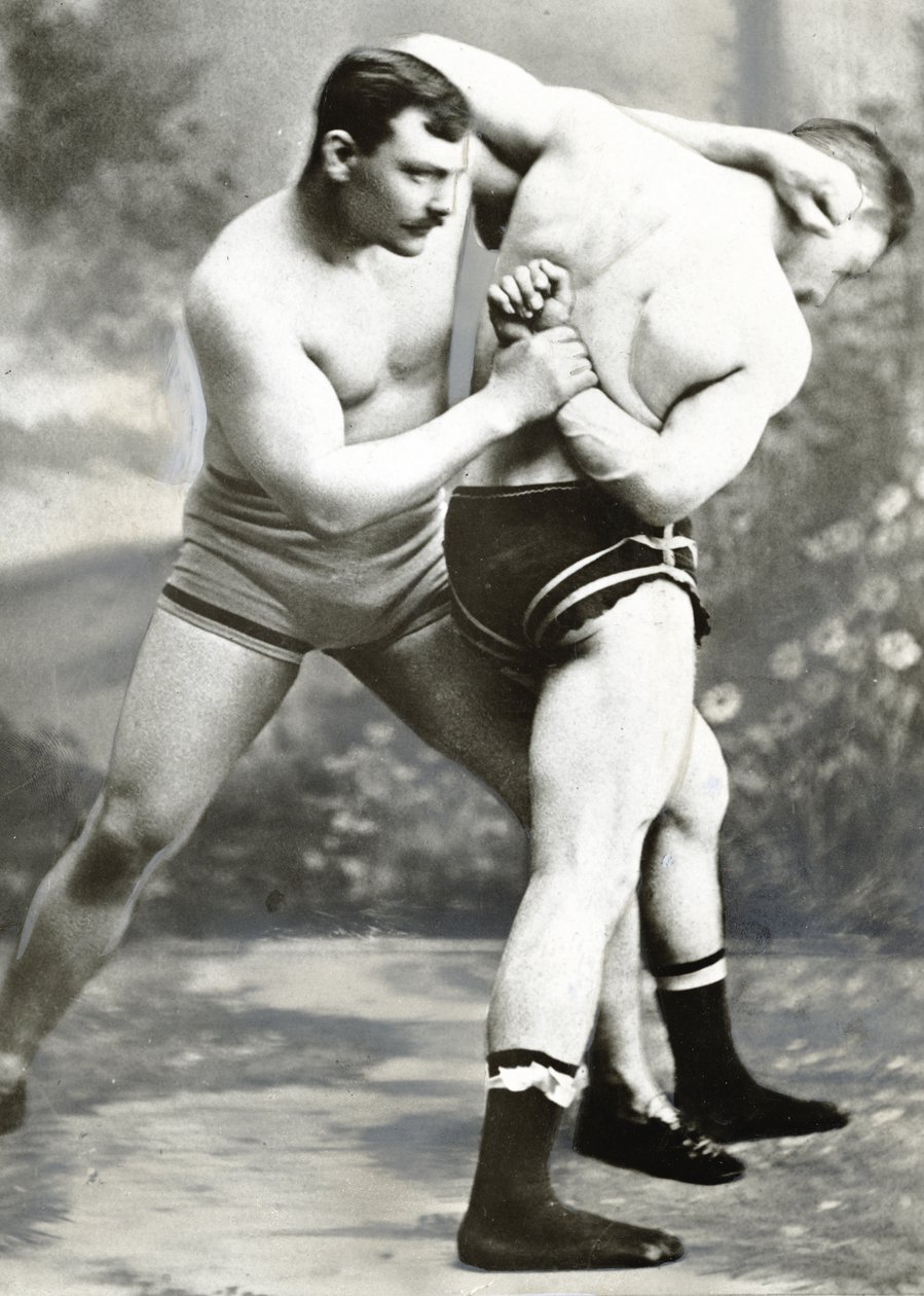 William Muldoon and Clarence Whistler, Greco-Roman Wrestlers, 1881 by American Photographer