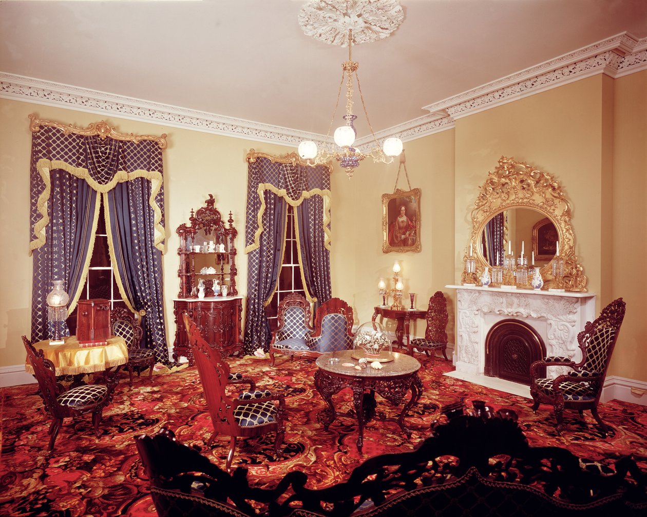 Belter Style interior (1850-60) by American School