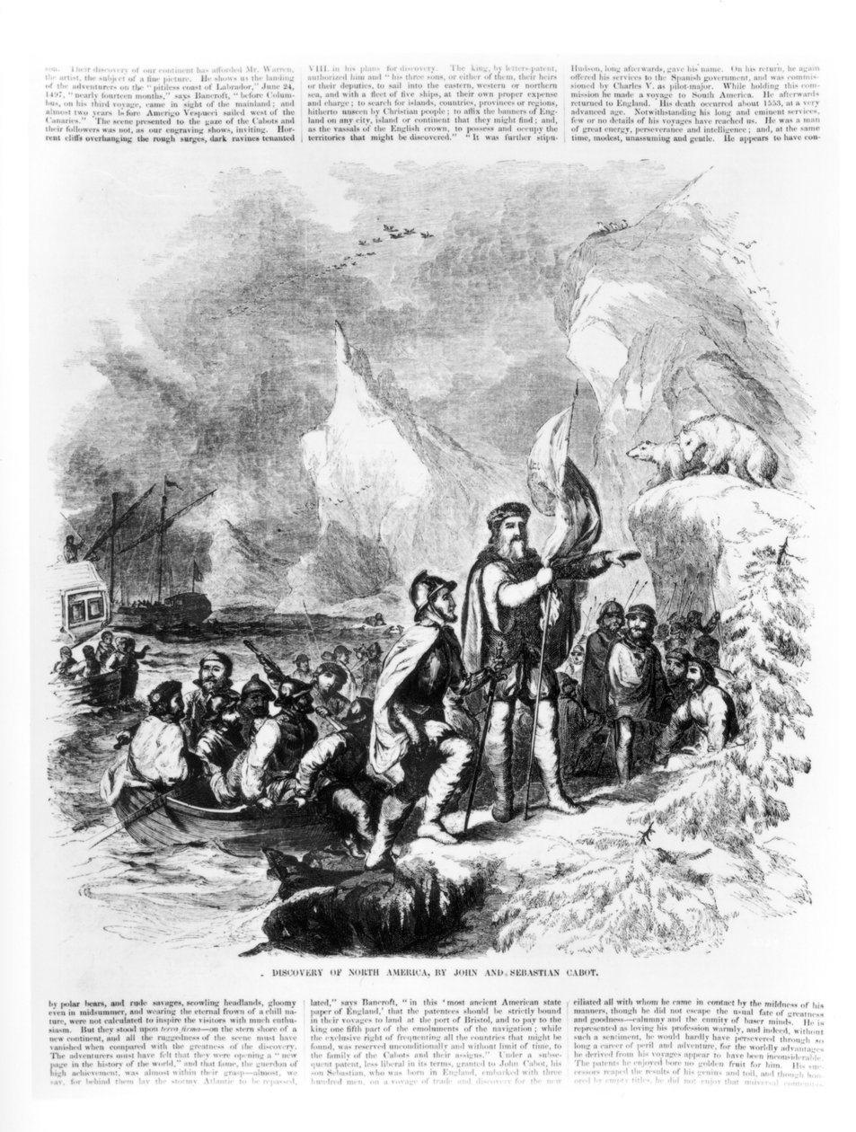 Discovery of America by John and Sebastian Cabot, 1497, from 