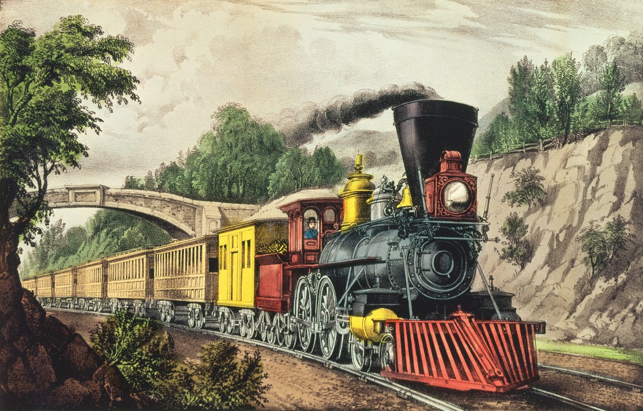 The Express Train, published by Nathaniel Currier and James Merritt Ives by American School