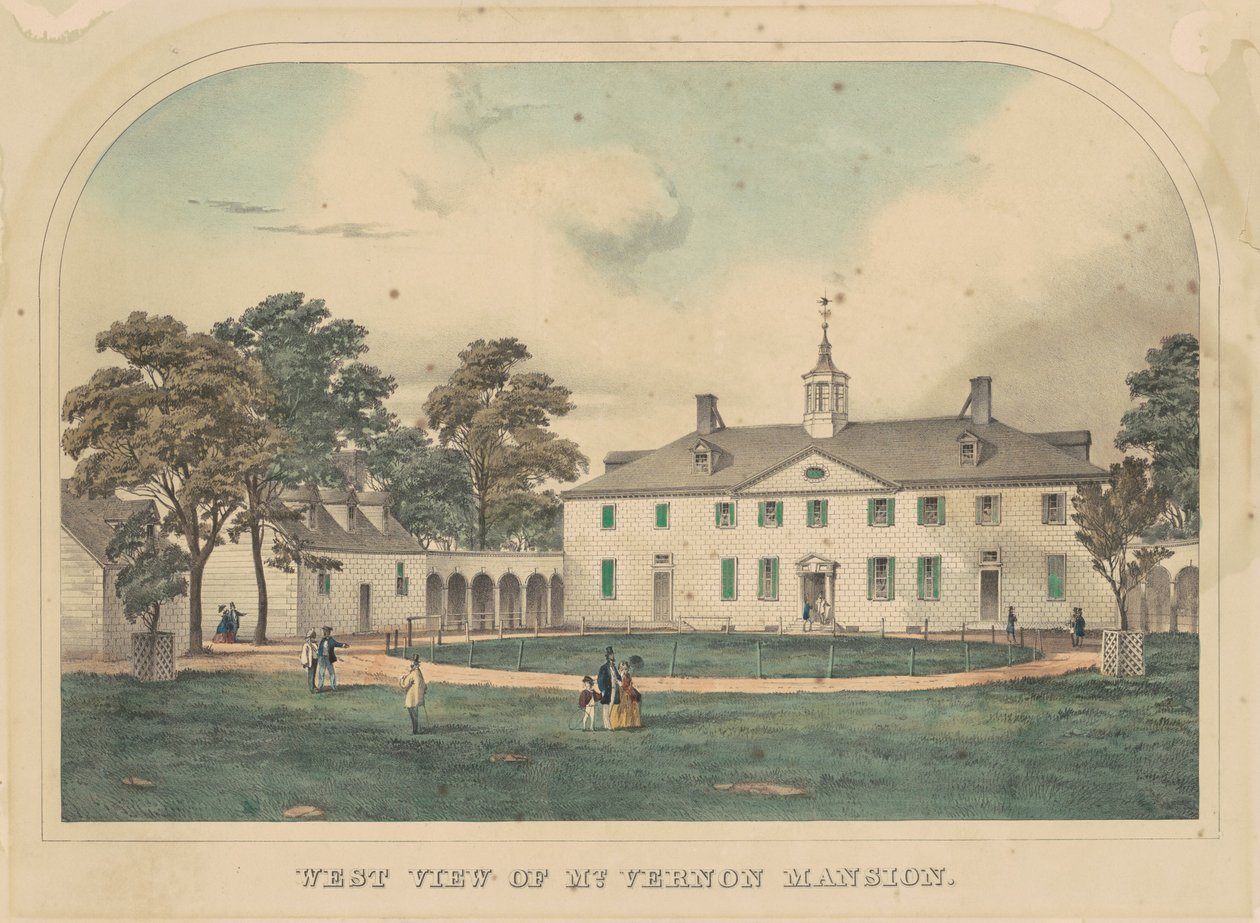 West View of Mount Vernon Mansion by American 19th Century