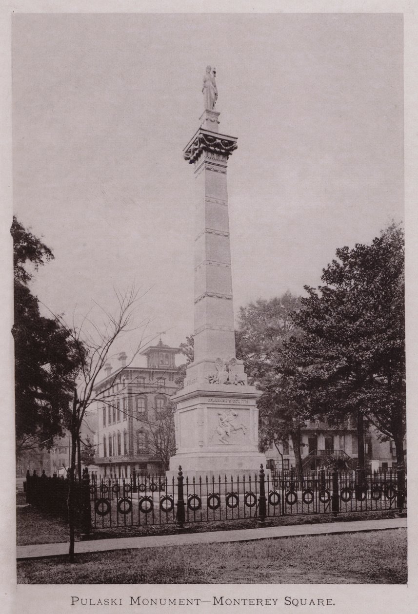 Pulaski Monument, Monterey Square by American Photographer (after)