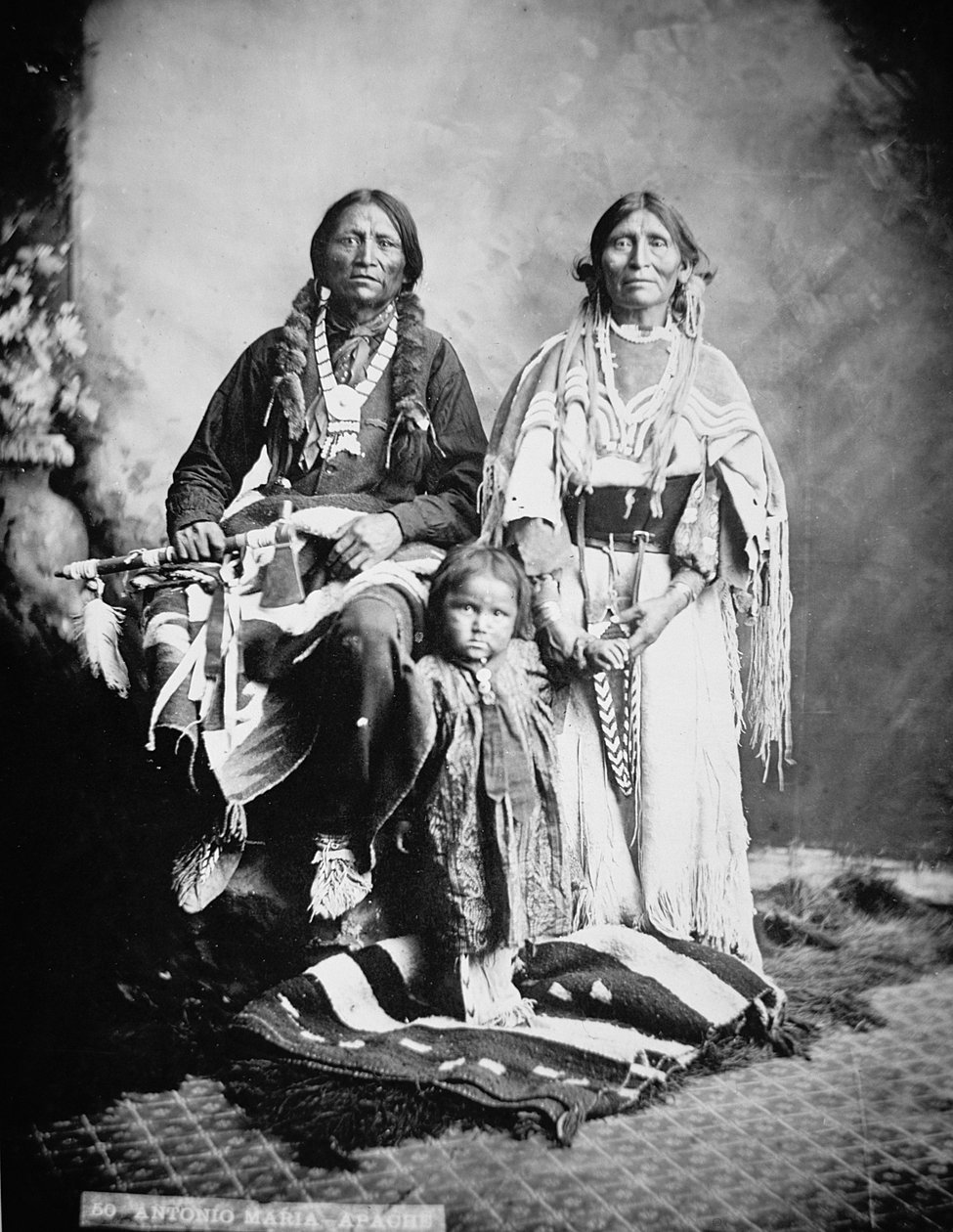 Apache Chief Antonio Maria with his family by American Photographer