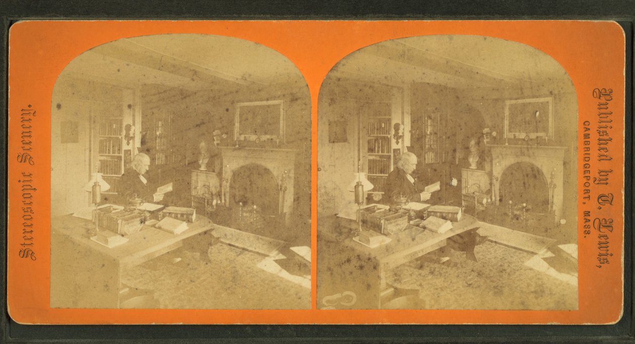 View of Amos Alcott in his study by American Photographer
