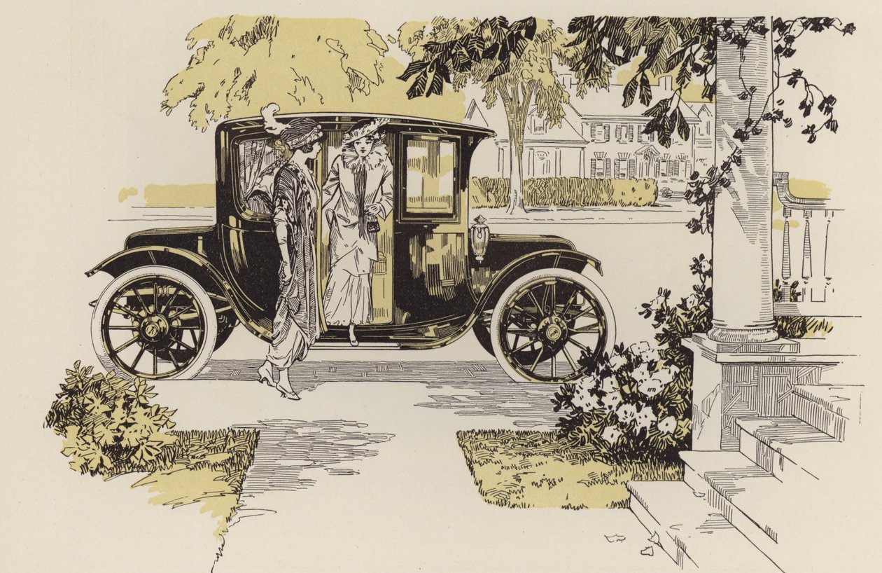 Automobile Line Illustrations, Pre WW1 by American School