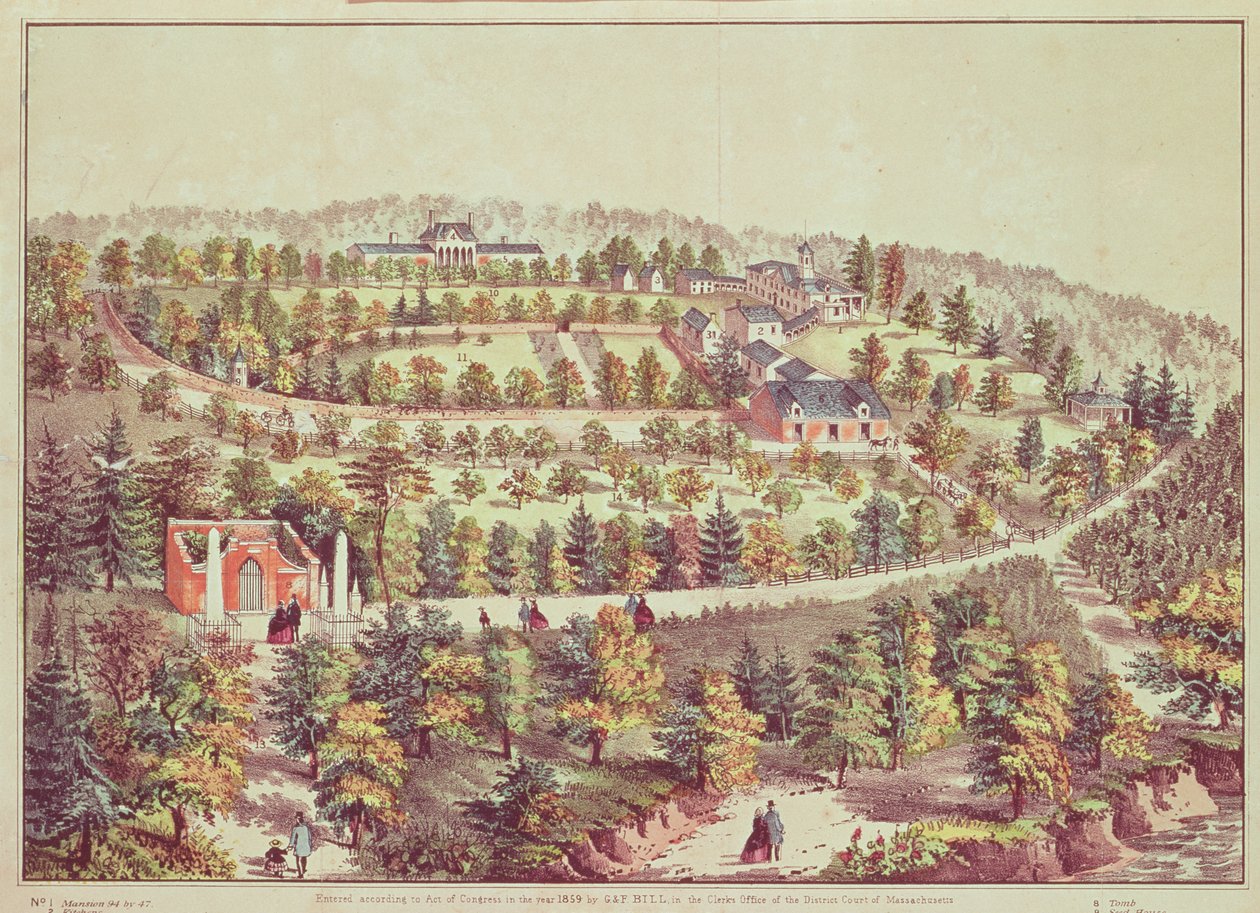 Birds-eye View of Mount Vernon by American School