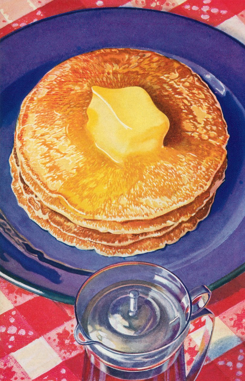 Butter Melting on a Stack of Pancakes by American School