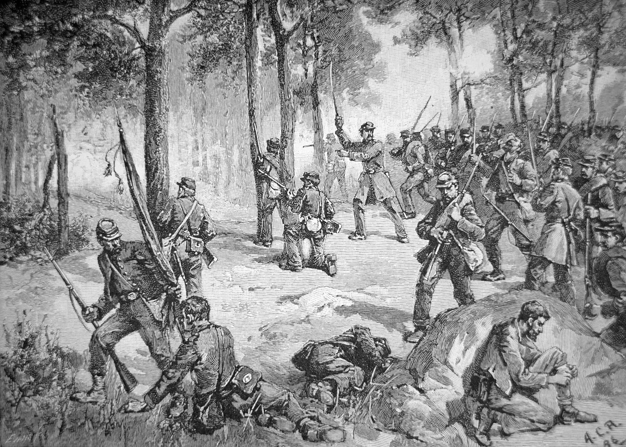 Confederate Attack at the Battle of Gettysburg by American School