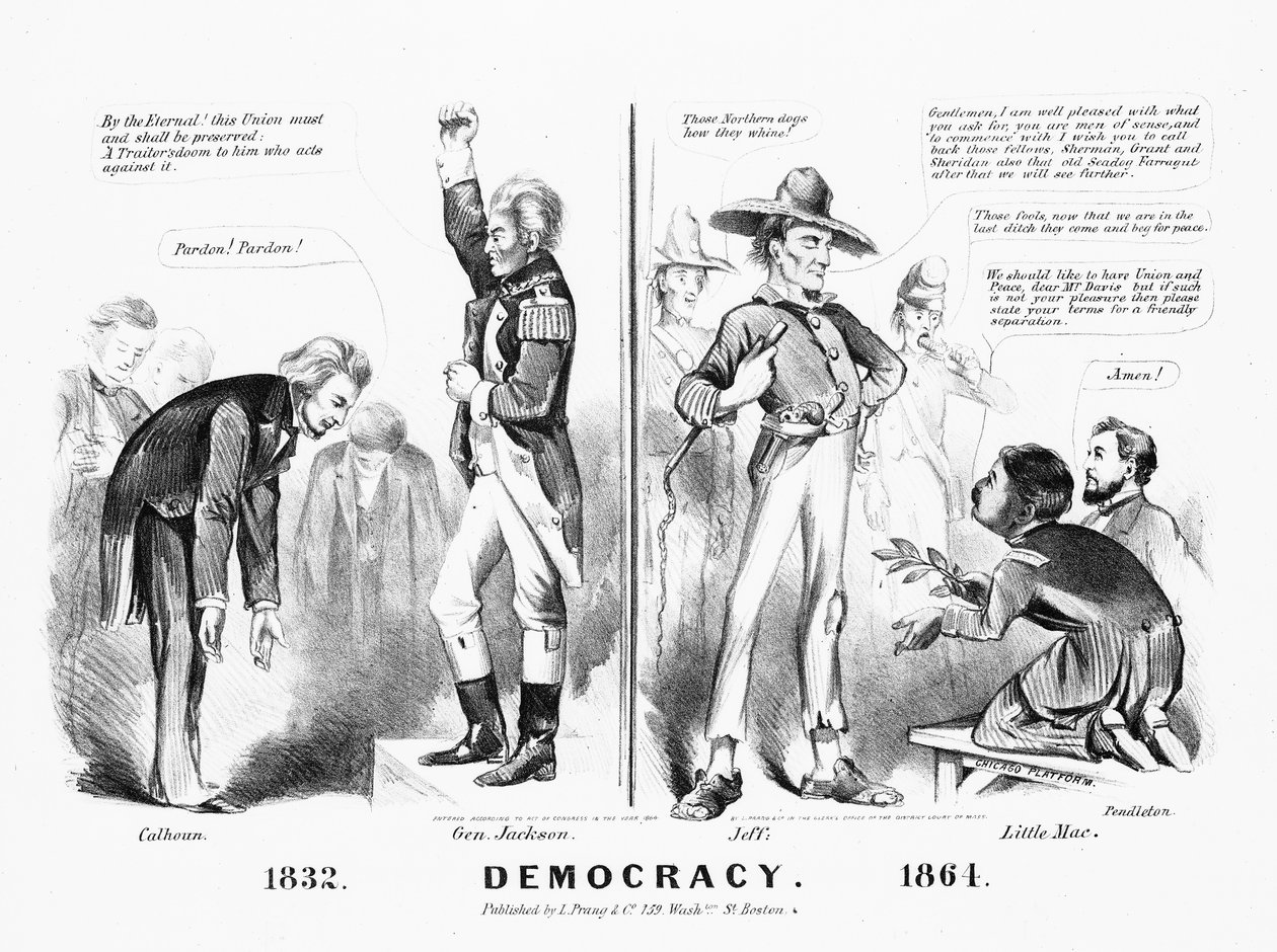 Democracy published by Louis Prang & Co., 1864 by American School