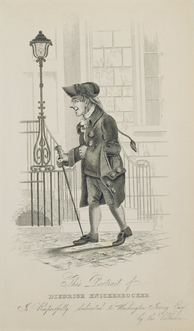 Diedrich Knickerbocker, dedicated to Washington Irving by American School