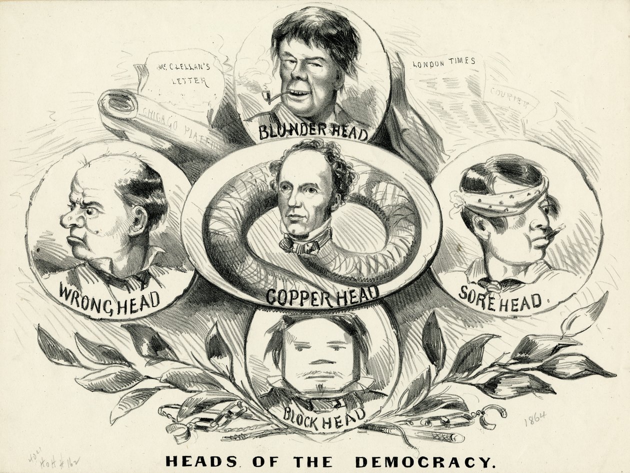 Heads of the Democracy, 1864 by American School