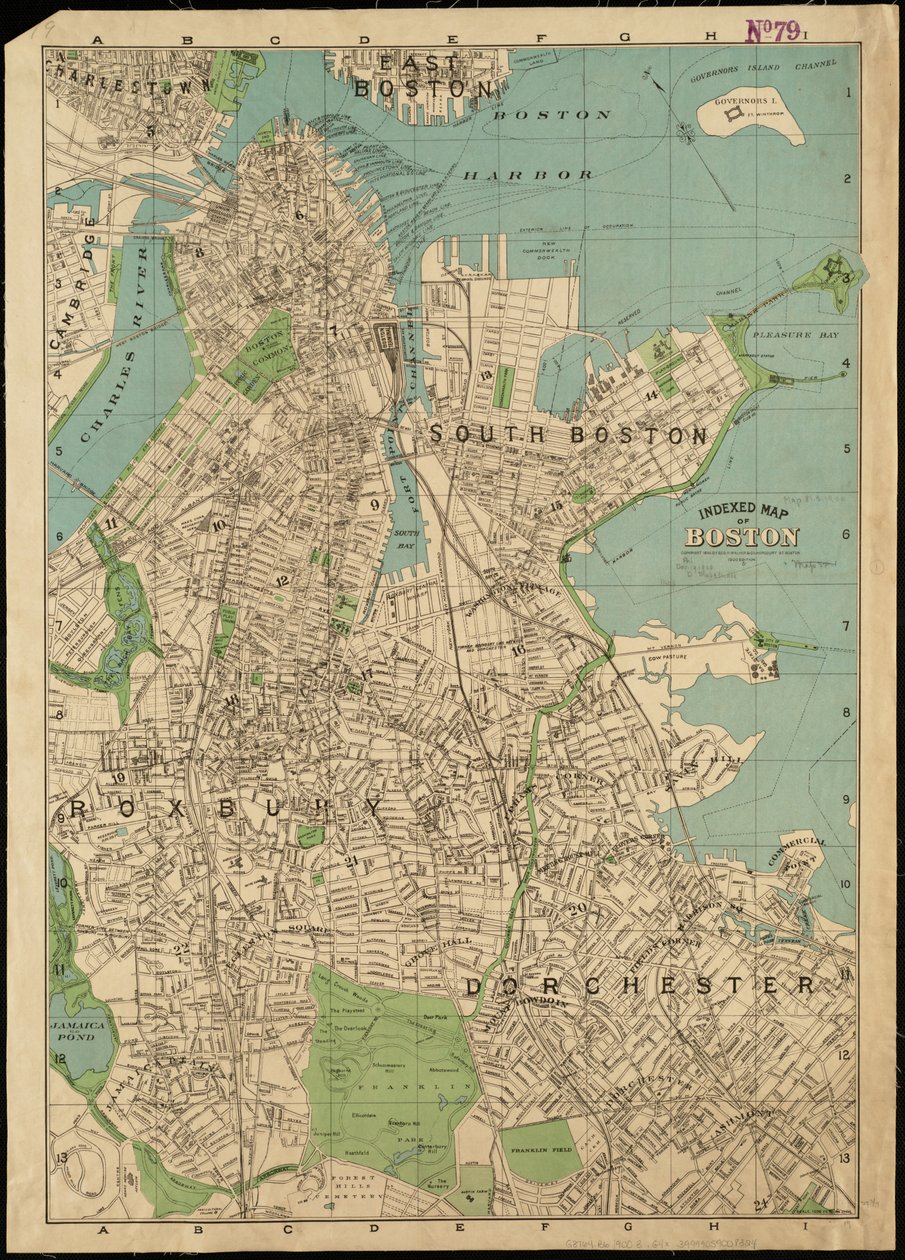 Indexed map of Boston by American School