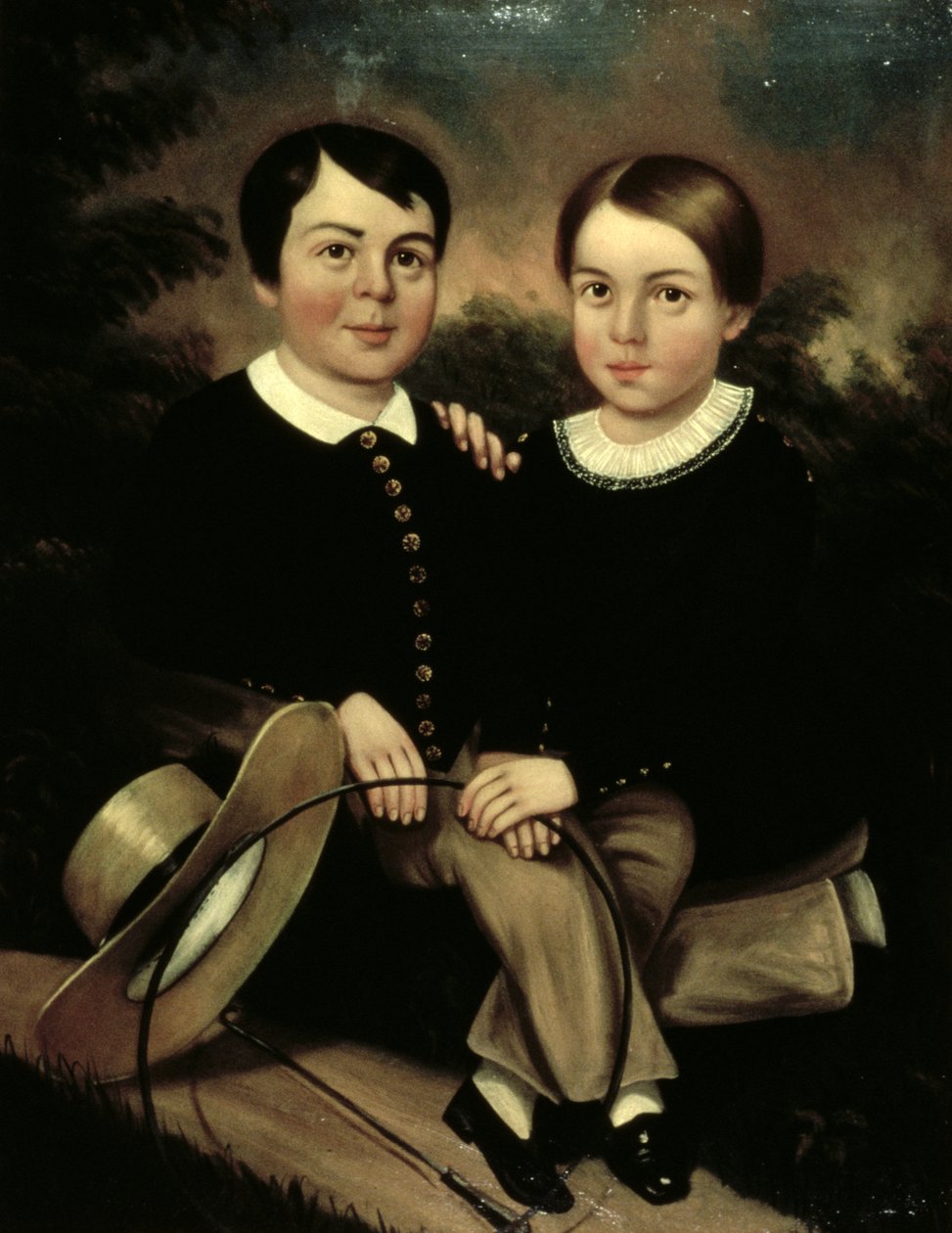 Portrait of Two Children by American School