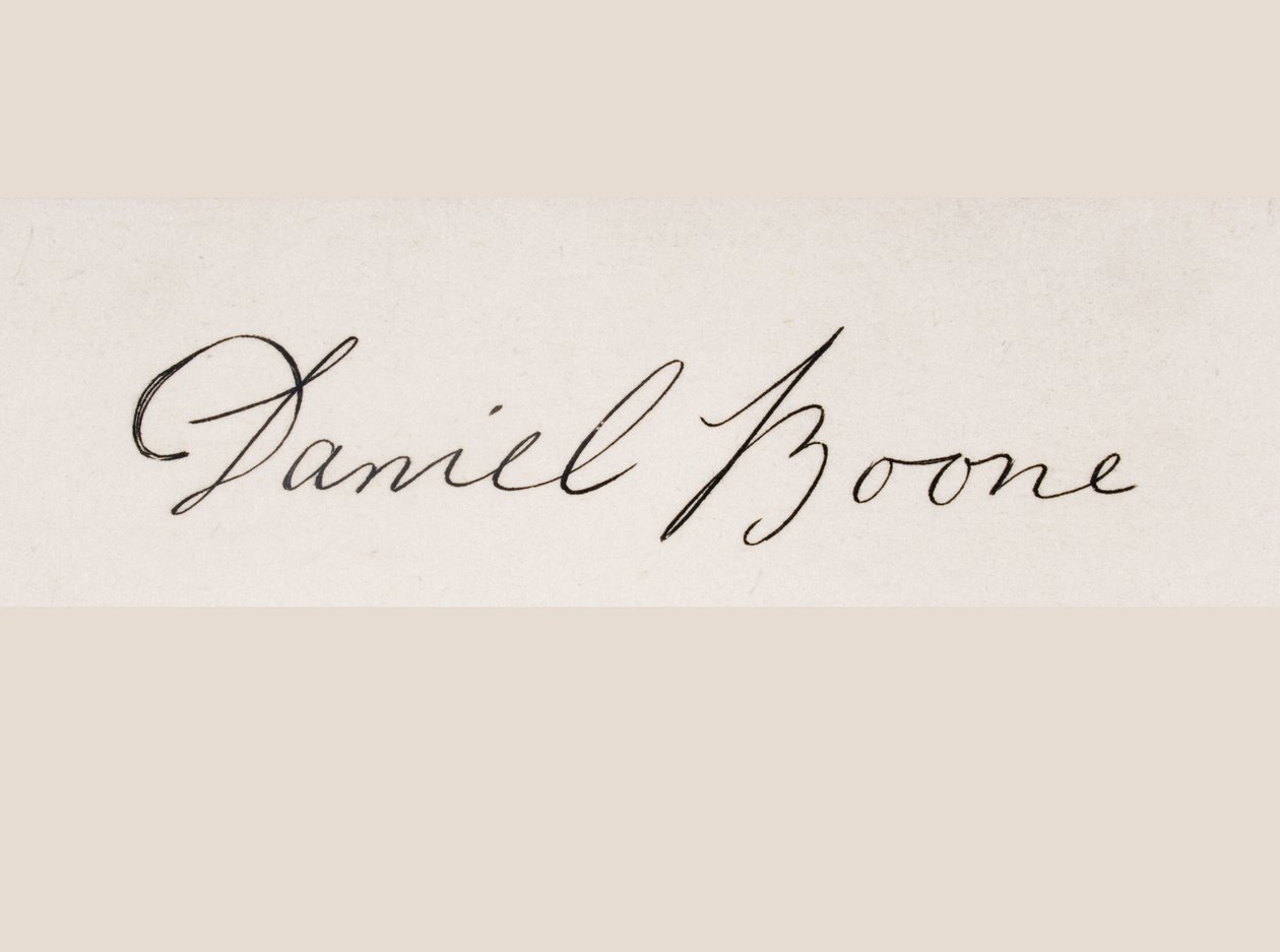 Signature of Daniel Boone by American School