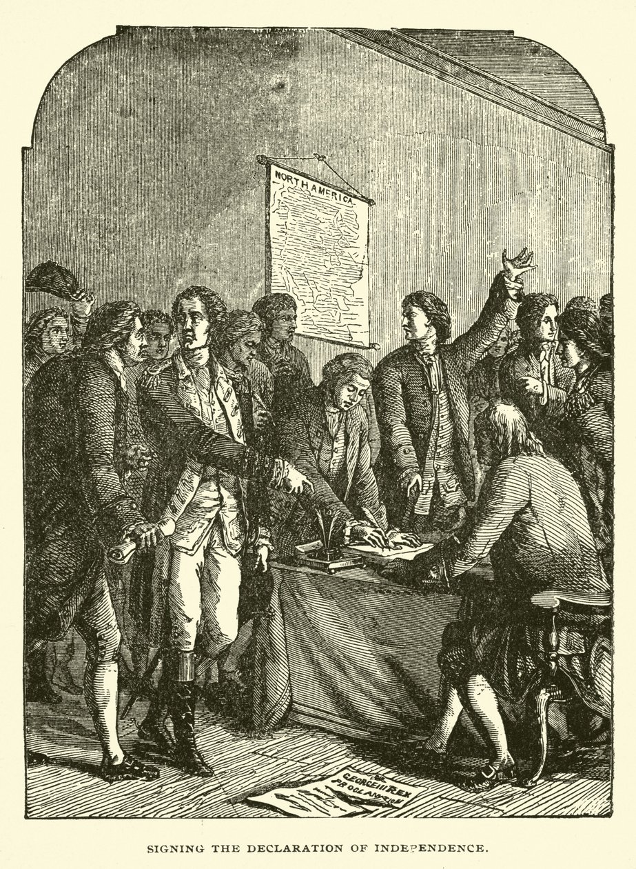 Signing the Declaration of Independence by American School