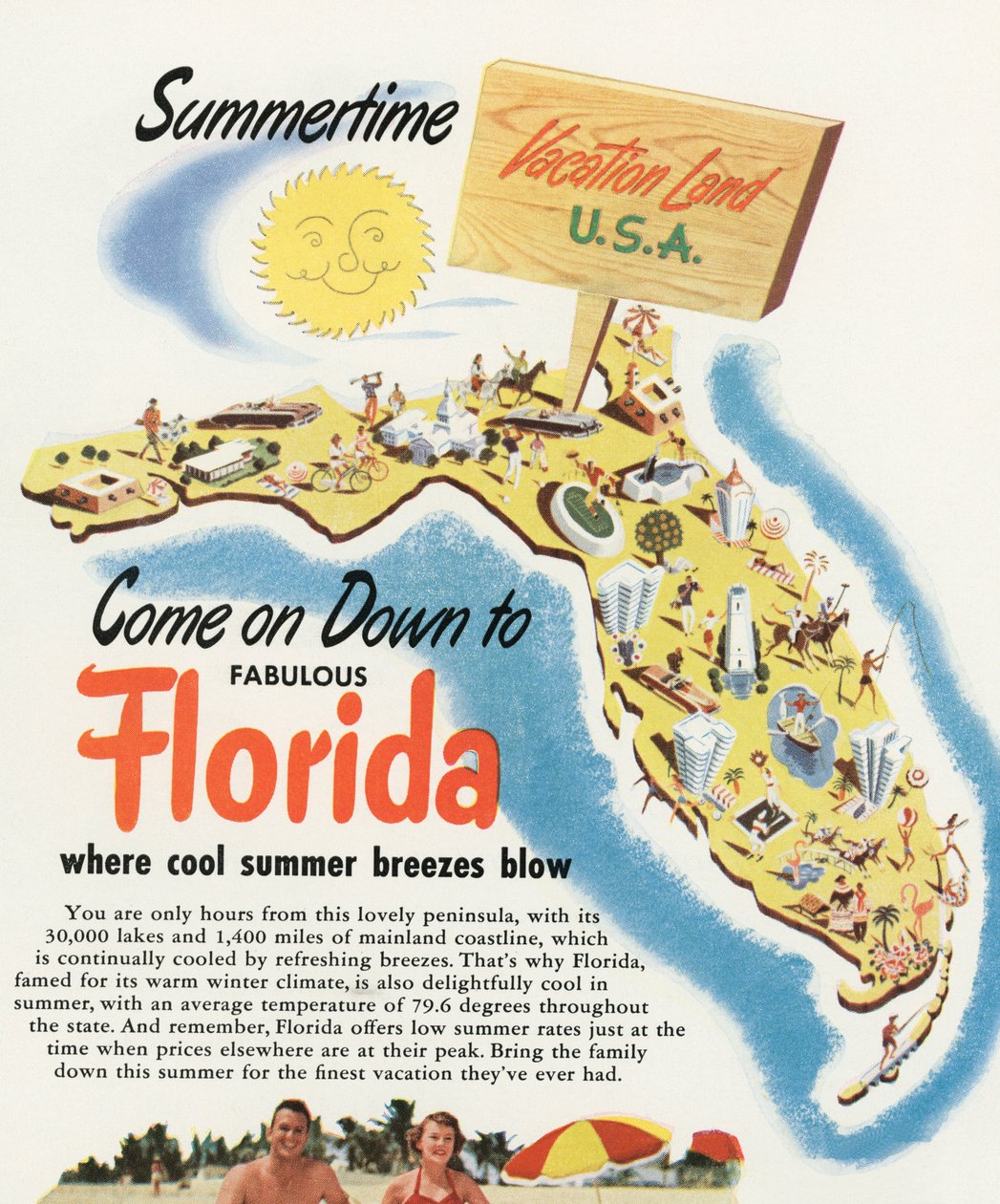 Tourist Map of Florida by American School