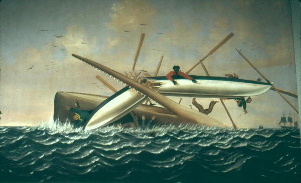 Whale Attacking a Long Boat by American School