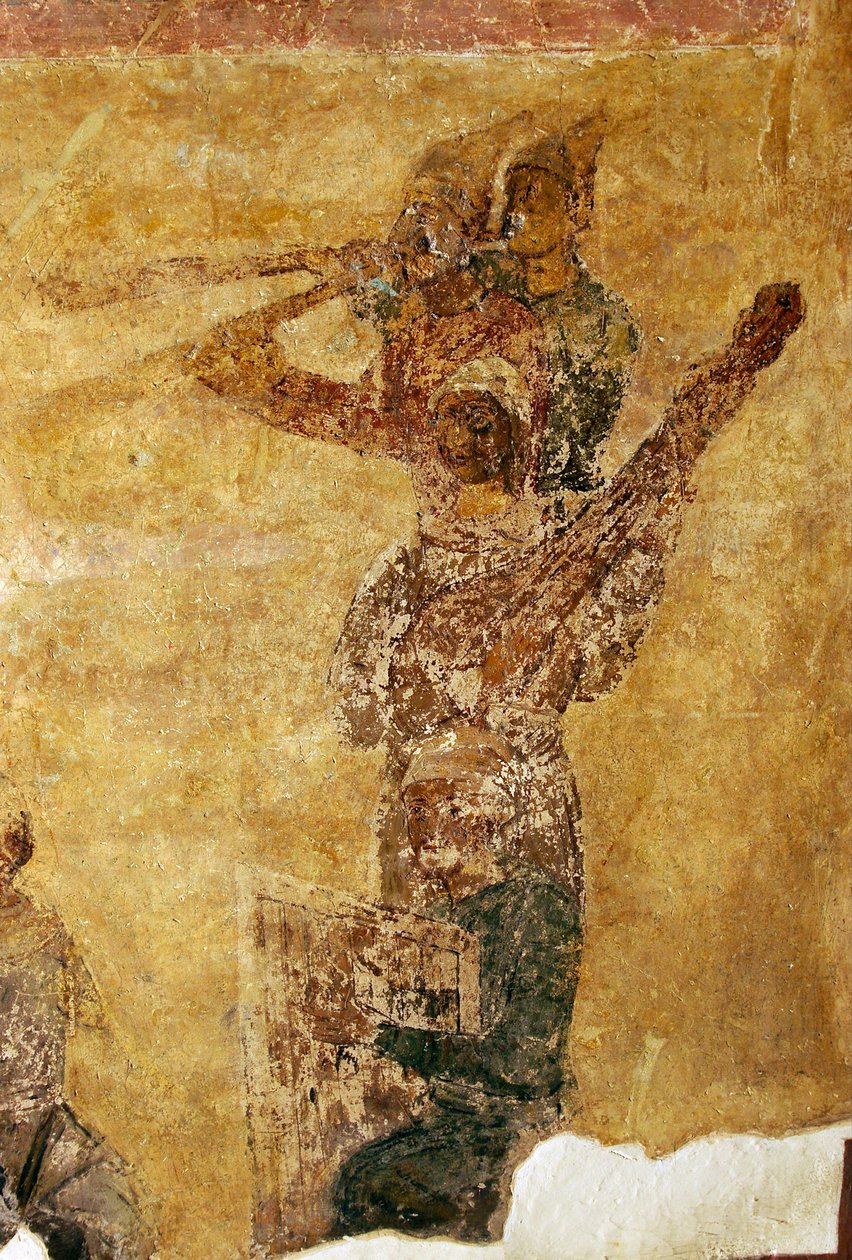 Musicians and Acrobats (detail) by Ancient Russian frescos