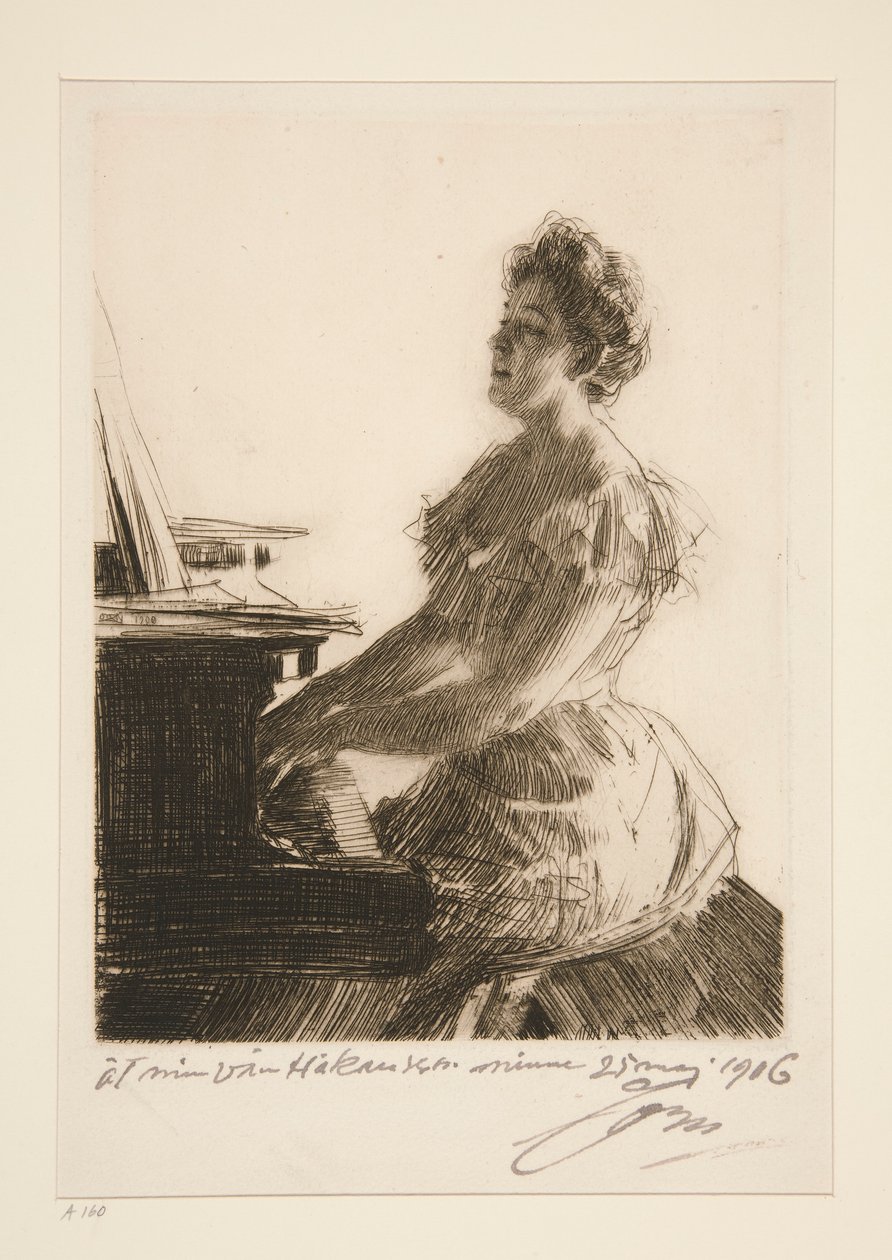 At the Piano by Anders Leonard Zorn