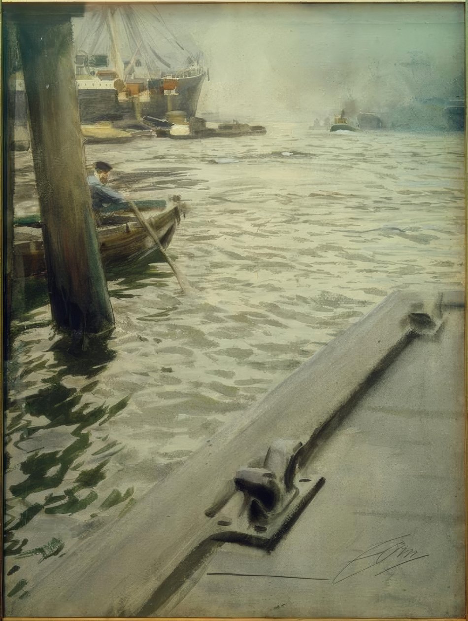 In the Port of Hamburg by Anders Leonard Zorn