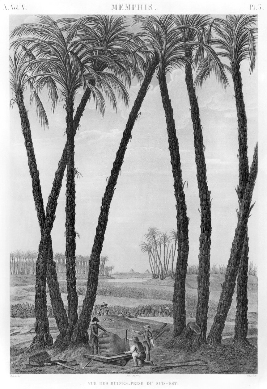 View of the ruins of Memphis seen from the south east, engraved by Jean Louis Delignon (1755-1804) by Andre Dutertre