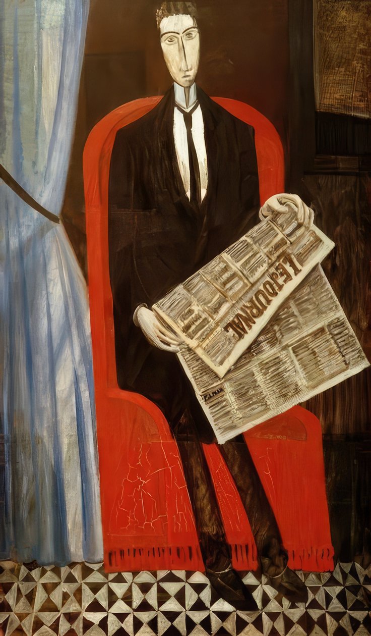 Portrait of an Unknown Man with Newspaper by Andre Derain