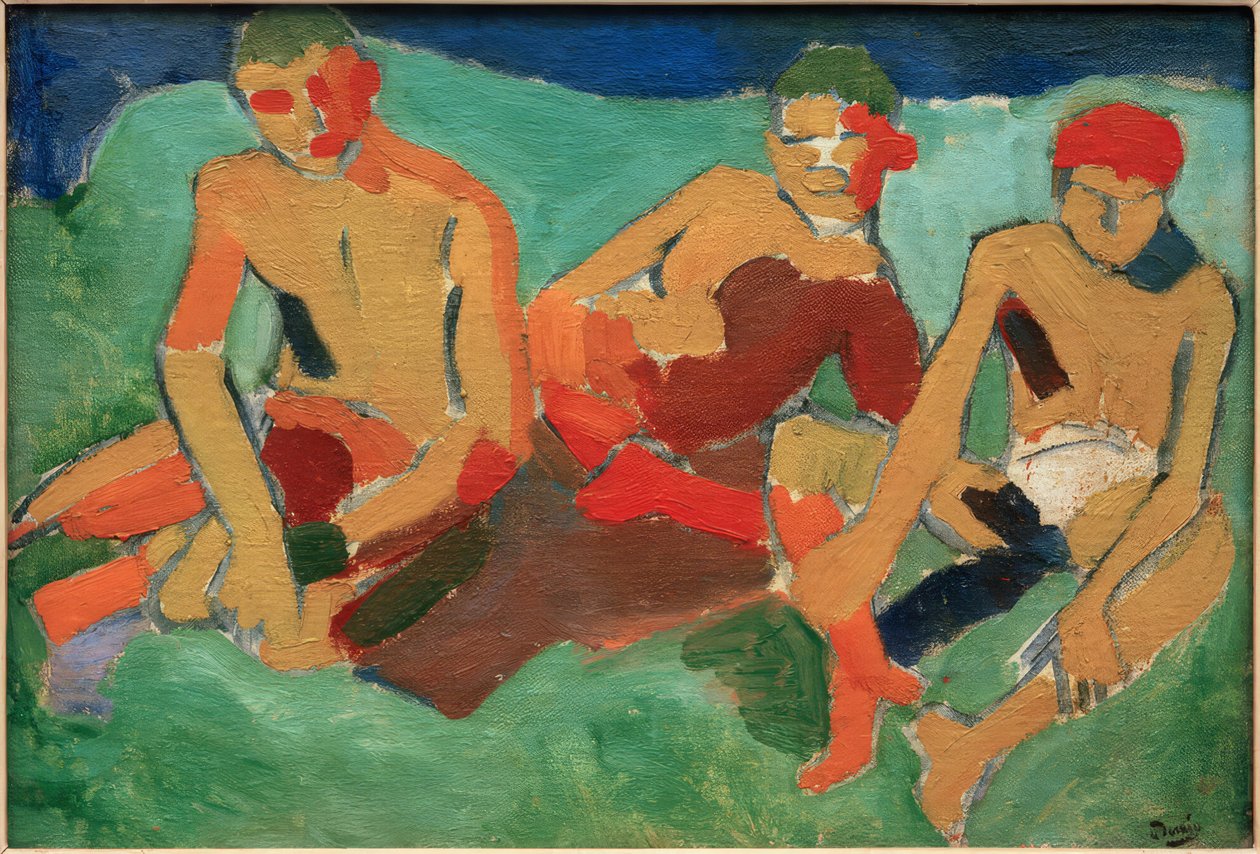 Three Figures Sitting on the Grass by Andre Derain