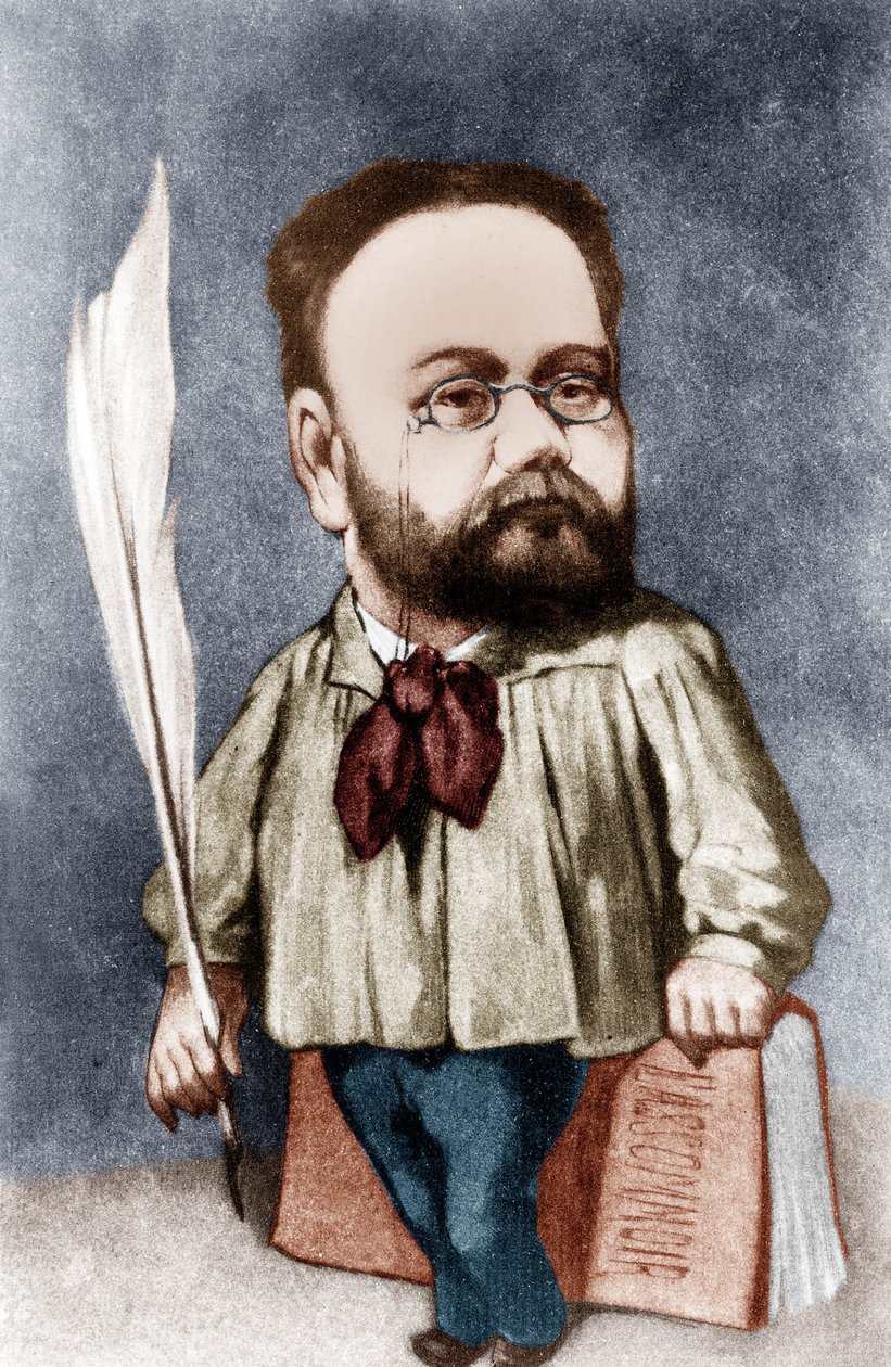 Cartoon of French writer Emile Zola by Andre Gill