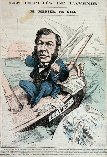Emile-Justin Menier (1826-81) by Andre Gill
