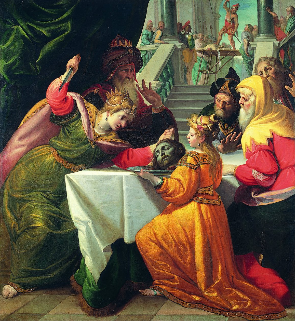 Herodias Presented with the Head of the Baptist by Salome by Giovanni Andrea Ansaldo