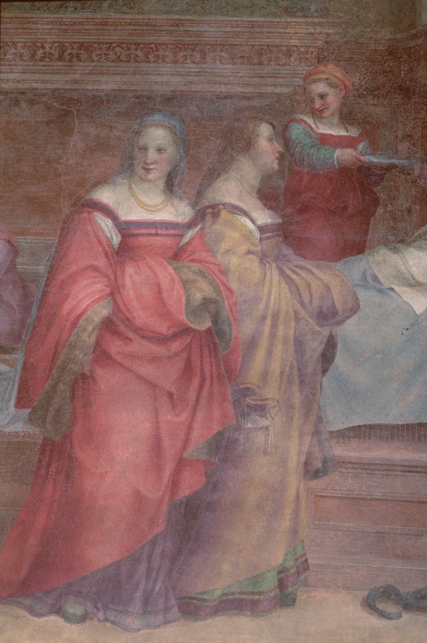 Ladies in Waiting, from the Birth of the Virgin (detail) by Andrea del Sarto