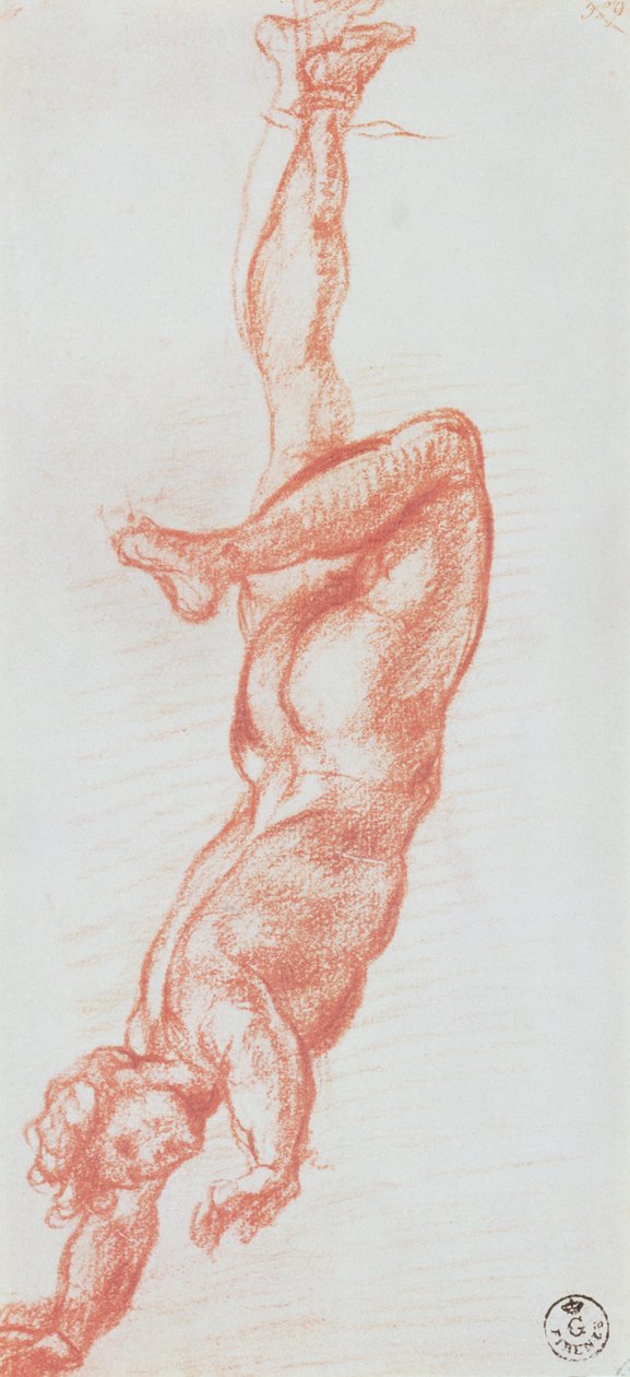 Study of a Man Nude Suspended by His Right Leg by Andrea del Sarto