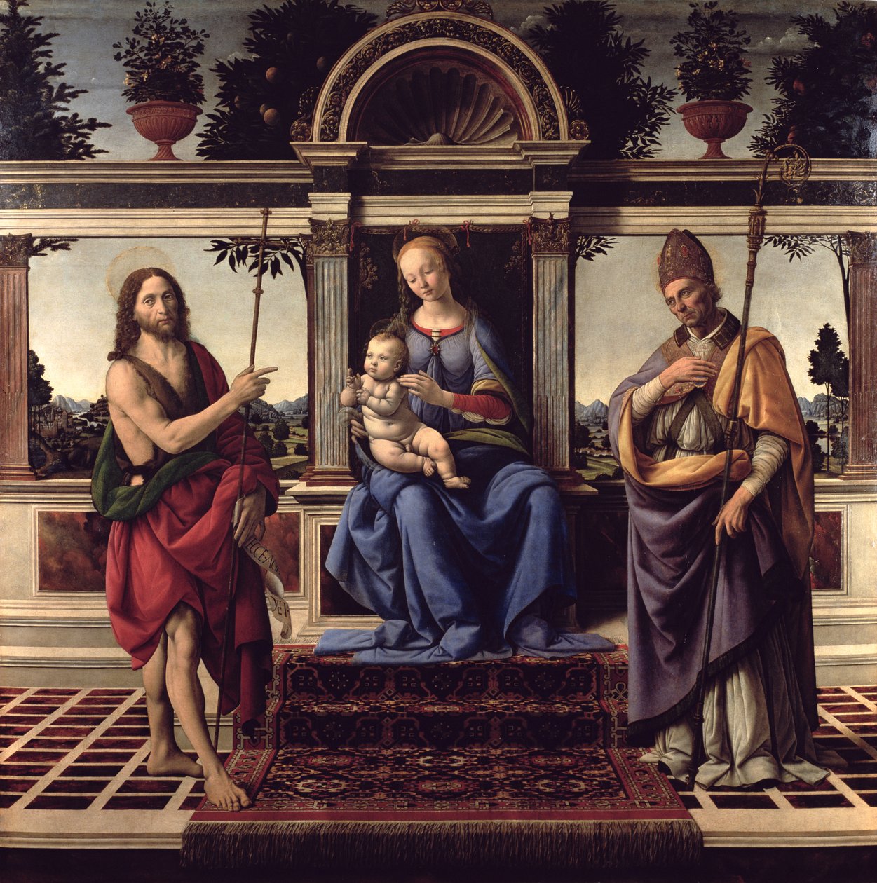 Madonna with the Saints John the Baptist and Donatus, c.1475-83 by Andrea del Verrocchio