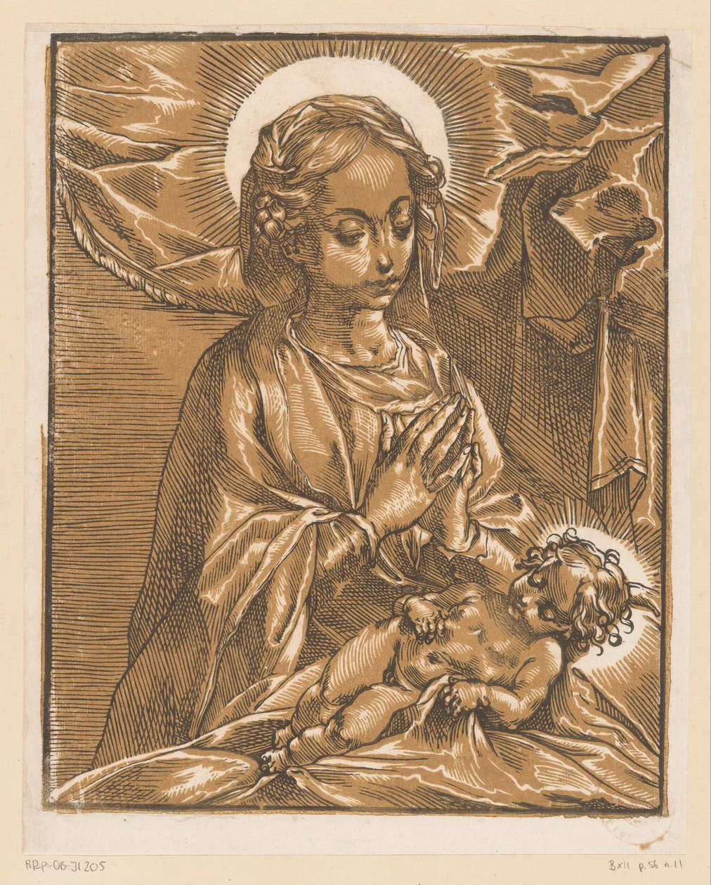 Mary Adoring the Christ Child by Andrea Andreani