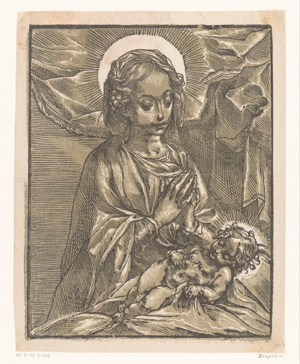 Mary Adoring the Christ Child by Andrea Andreani
