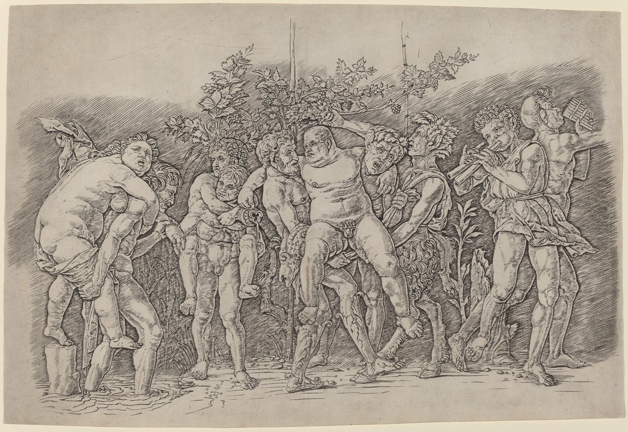 Bacchanal with Silenus by Andrea Mantegna