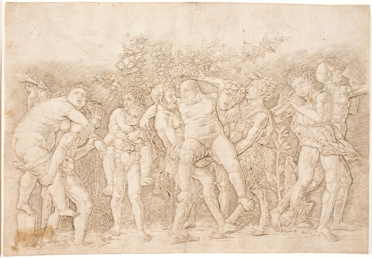 Bacchanal with Silenus by Andrea Mantegna