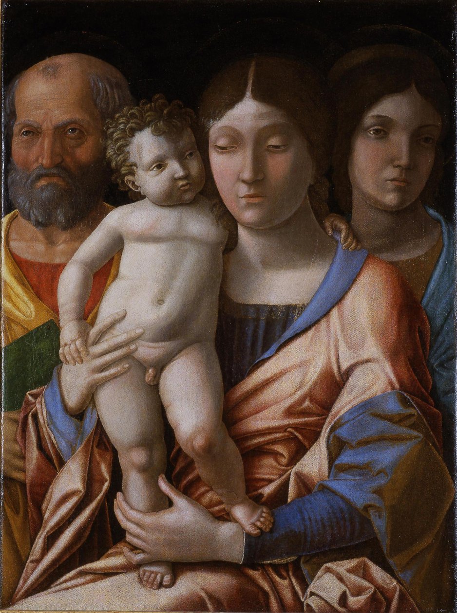 The Holy Family with a Saint by Andrea Mantegna