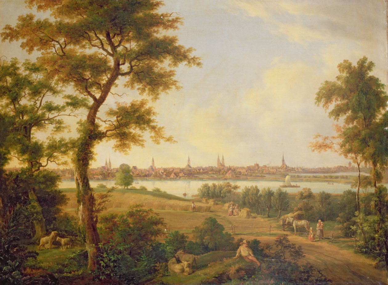 View of Lubeck, 1869 by Andreas Achenbach