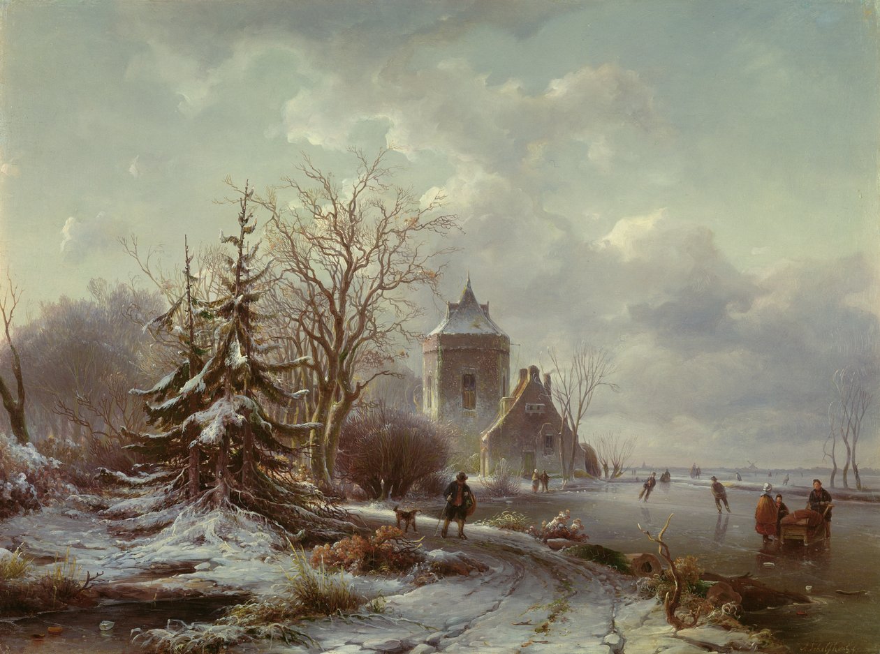 Winter Scene by Andreas Schelfhout