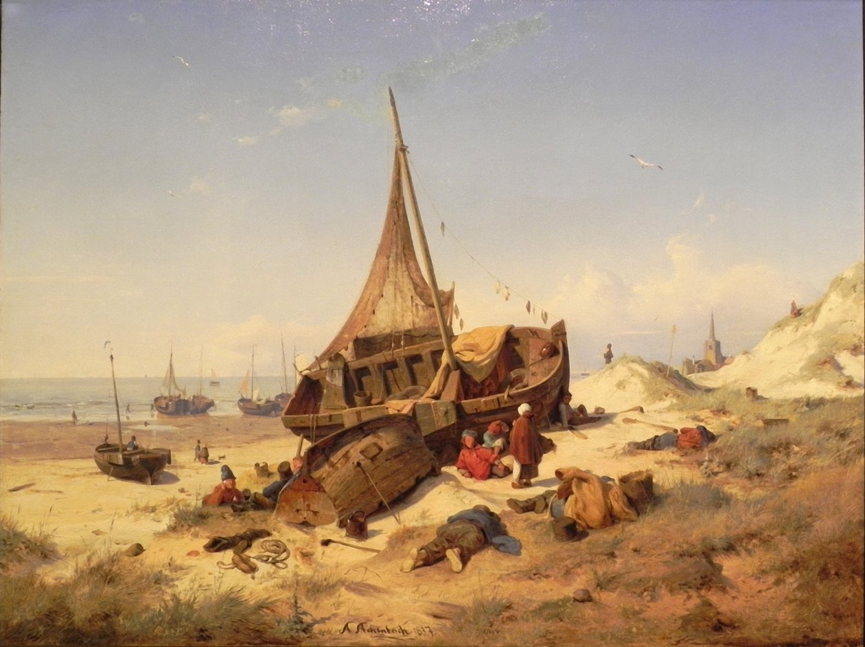 Ebbtide, Scheveningen by Andreas Achenbach