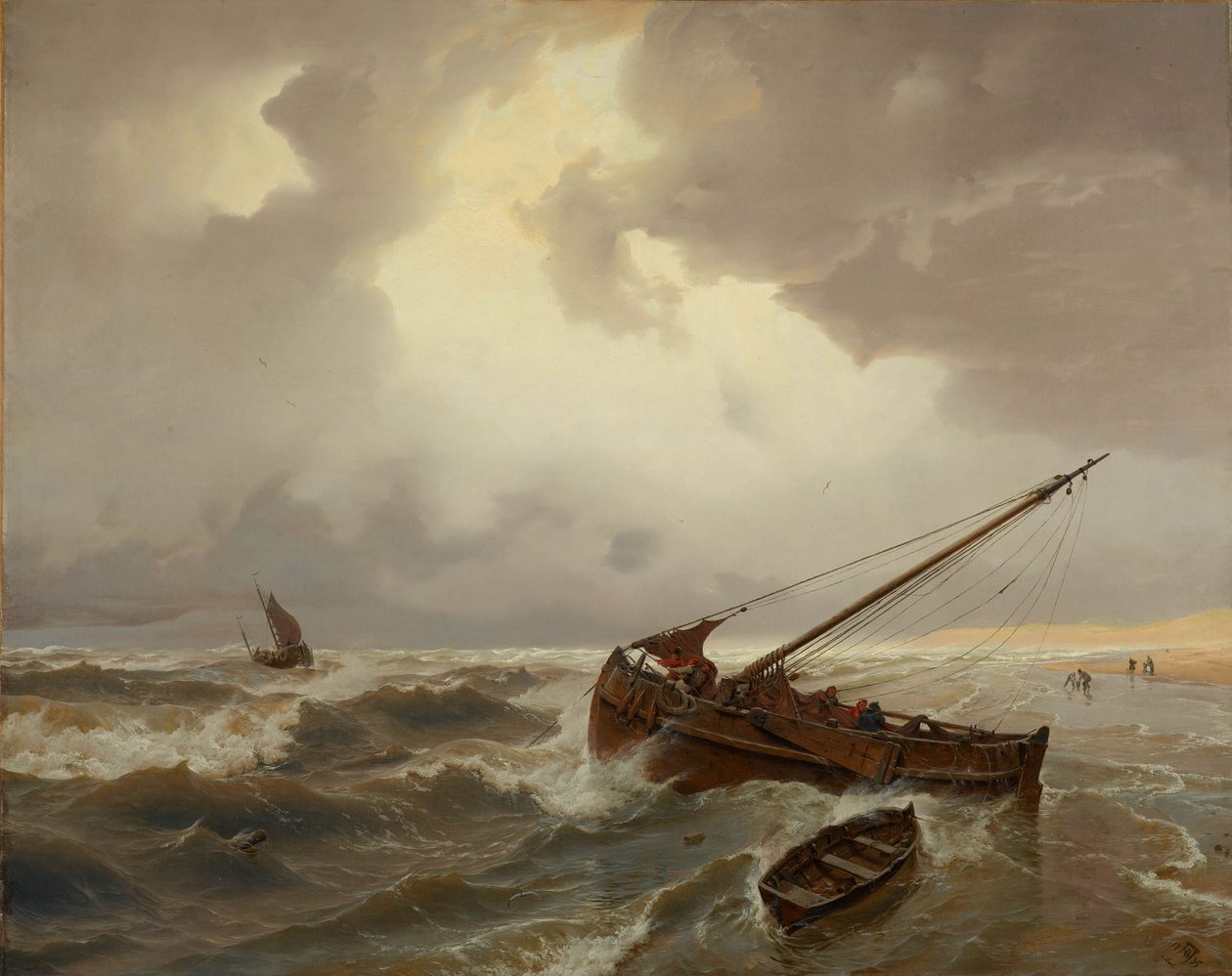 The Beach at Scheveningen by Andreas Achenbach