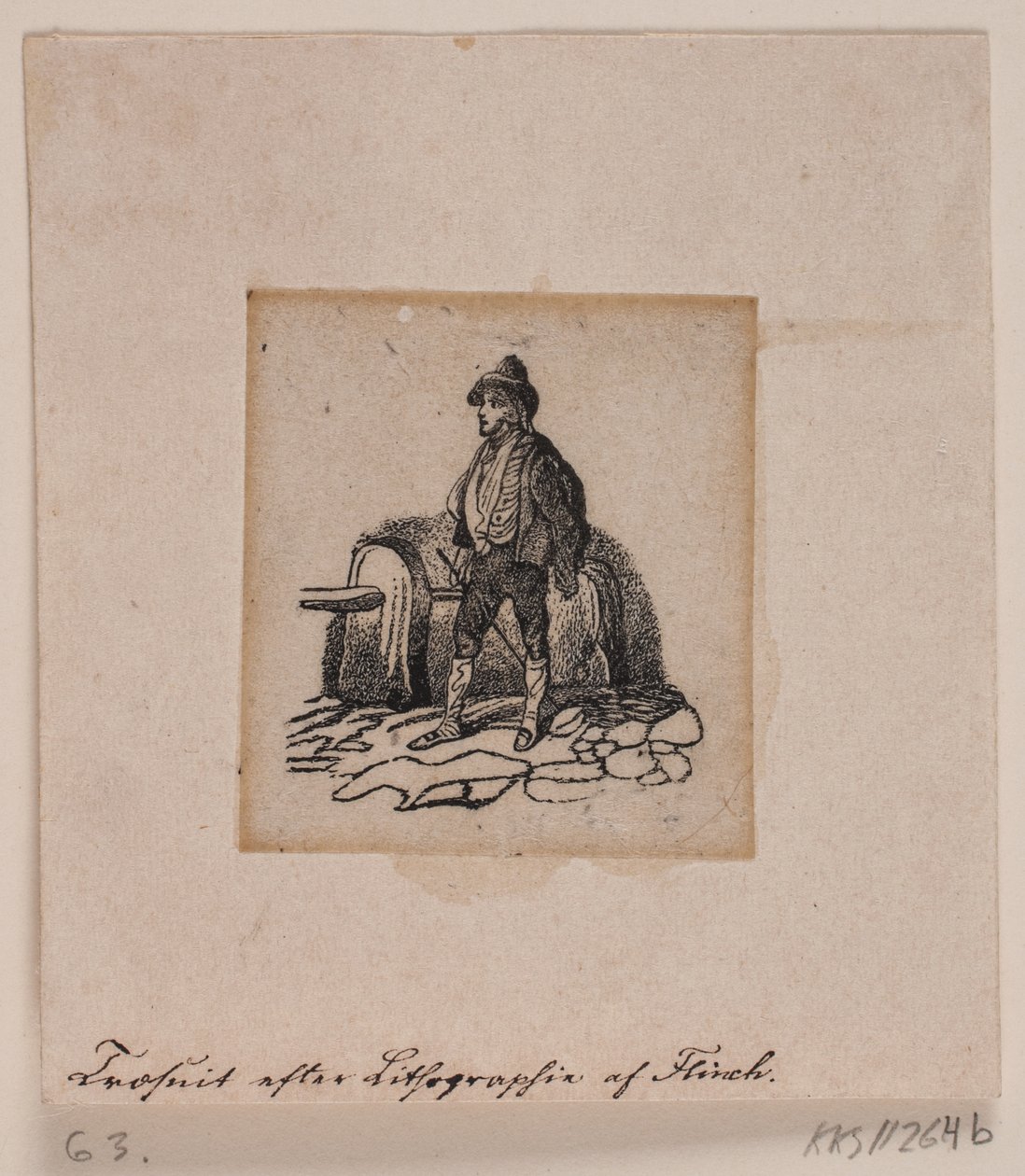 A Shepherd (?) (after lithograph) by Andreas Flinch