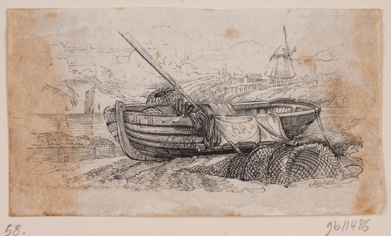 Vignette. Fishing Boat Pulled Ashore by Andreas Flinch