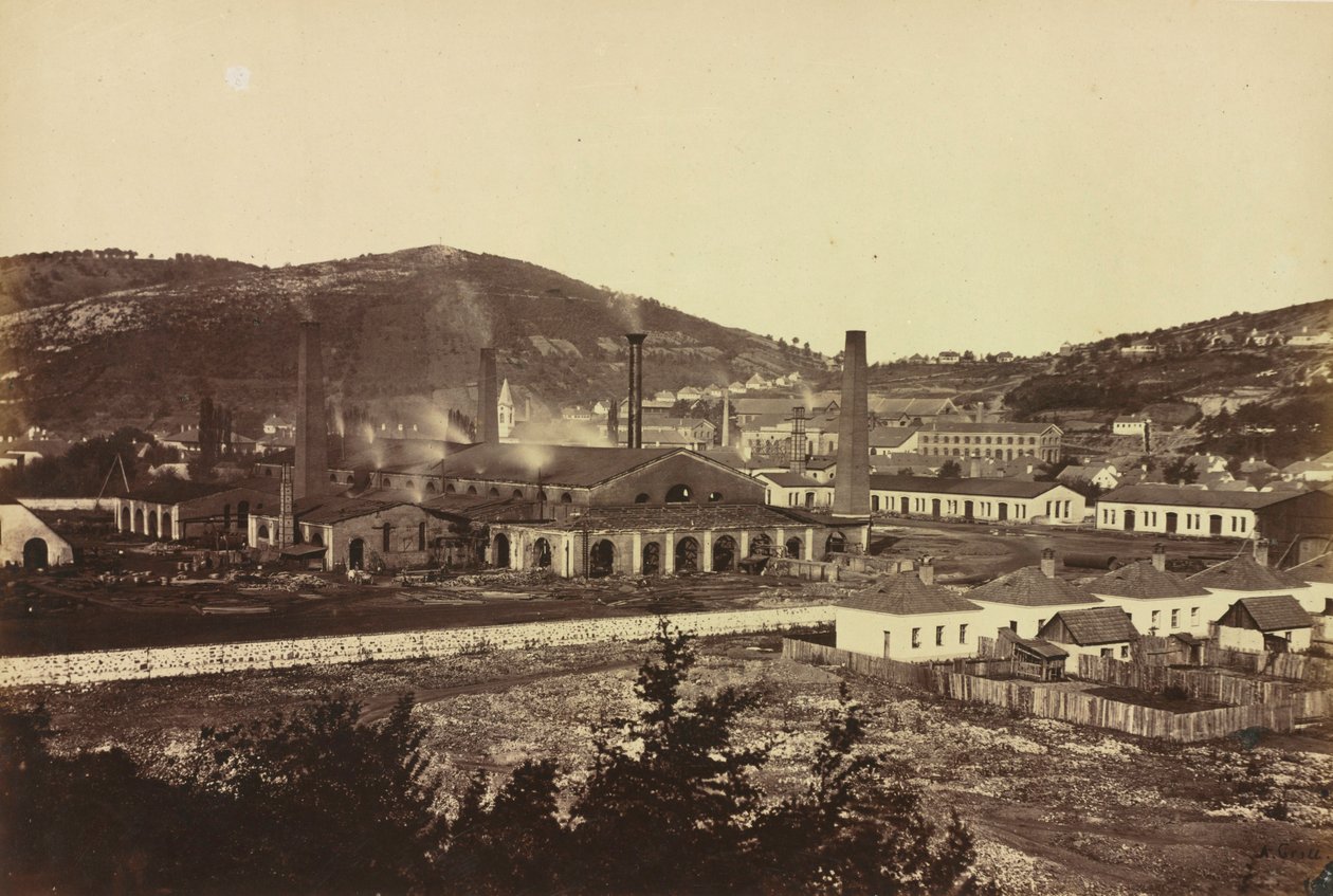 Ironworks in Reschitza, c. 1860 by Andreas Groll