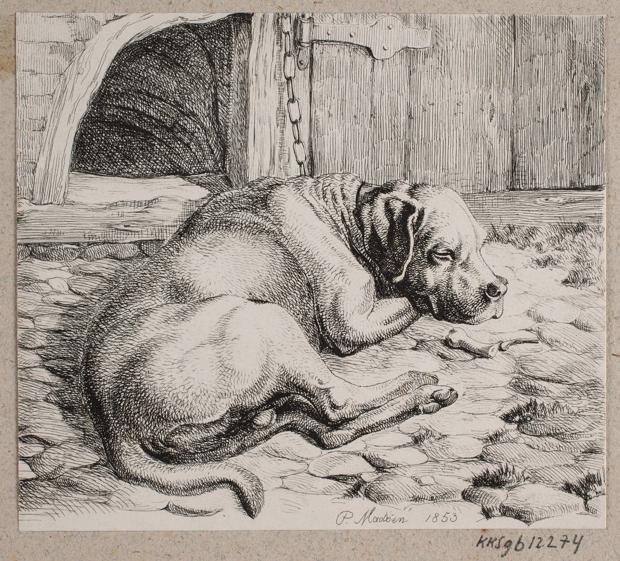 A Sleeping Chain Dog by Andreas Peter Madsen