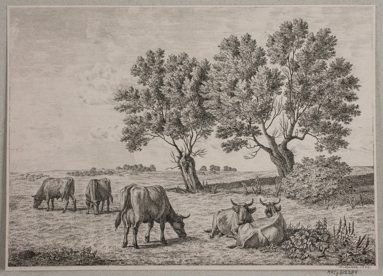 Landscape with Grazing Cattle by Andreas Peter Madsen