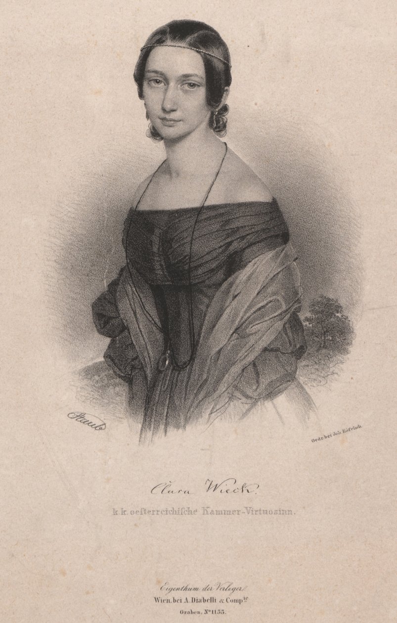 Portrait of Clara Wieck-Schumann 1819-1896, 1838 by Andreas Staub