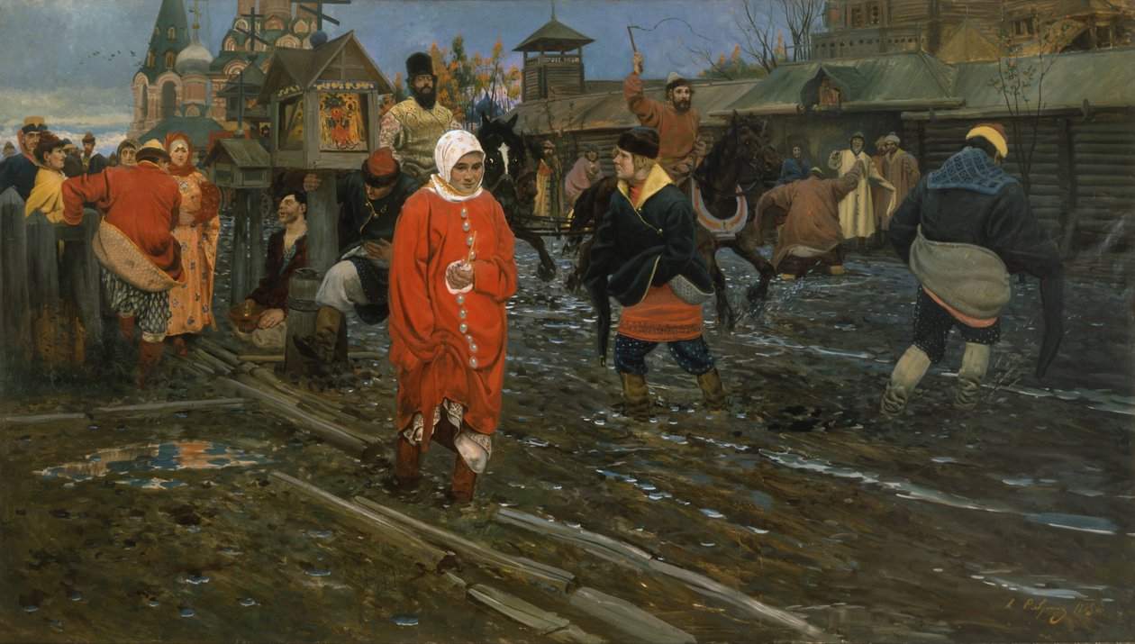 Moscow Street in the 17th Century on a Festive Day by Andrei Petrovich Ryabushkin