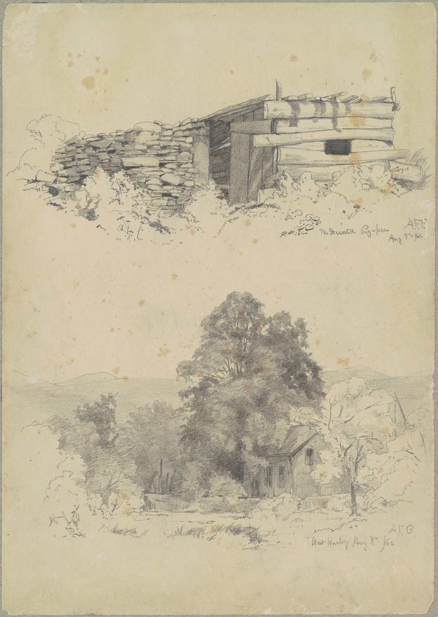 The Deserted Pigpen; and West Hurley by Andrew Fisher Bunner